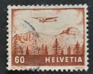 DYNAMITE Stamps: Switzerland Scott #C30 (crease) – USED