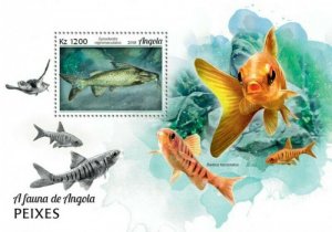 Angola - 2019 Fish on Stamps - Stamp Souvenir Sheet - ANG18103b