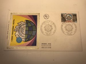 France Colorano silk FDC, 3 mai 1975, Expo mondiale de la machine-outil