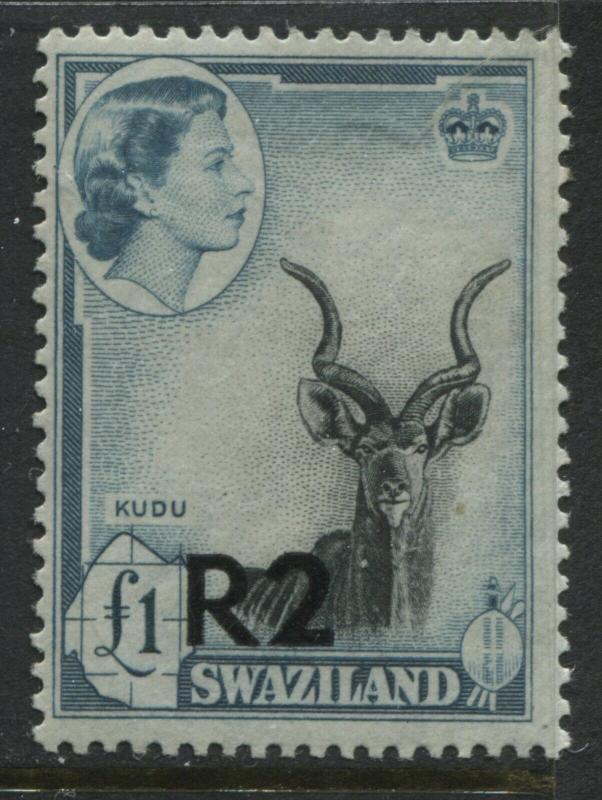 Swaziland  QEII 1961 2R overprint at te bottom unmounted mint NH