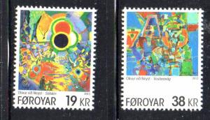 Faroe Islands Sc 607-8 2013 Neyst Paintings stamp set mint NH