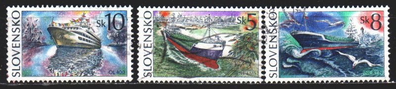 Slovakia. 1994. 213-15. The ships. USED.