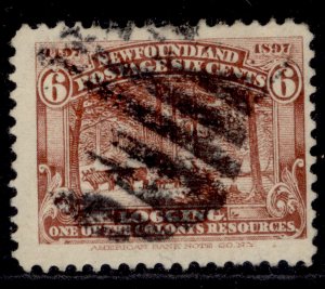 CANADA - Newfoundland QV SG71, 6c red-brown, FINE USED.