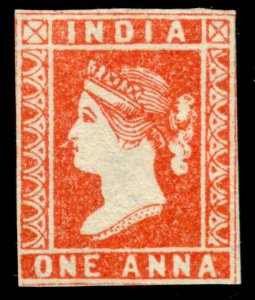 MOMEN: INDIA ONE ANNA UNUSED DIE I 1854-5 LOT #61351