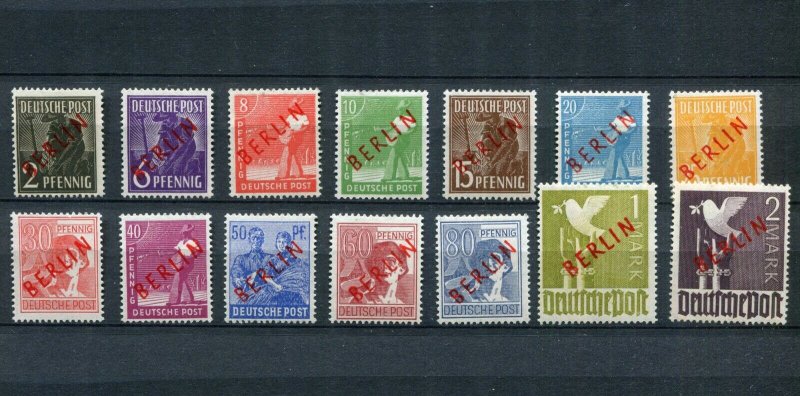 GERMANY BERLIN 1948-49 9N1-9N20 + 9N21-9N34 RED & BLACK OVERPRINTS VF/XF MNH 1