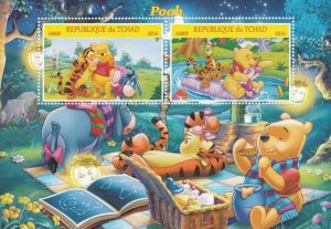 CHAD - 2016 - Winnie The Pooh - Perf 2v Sheet  - MNH - Private Issue