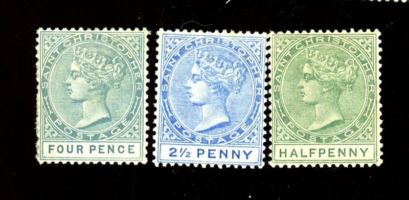 ST CHRISTOPHER 8 12 14 MINT FVF OG HR Cat $15