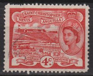 St Christopher Nevis Anguila 1954- Scott 124 used- Brimstone