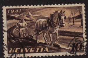 Switzerland 279 Farmer Plowing 1941