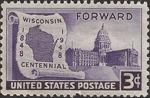 # 957 MINT NEVER HINGED WISCONSIN STATEHOOD 100TH ANNIV.