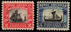 620-621 Norse-American Issue. Mint, og, Never Hinged 