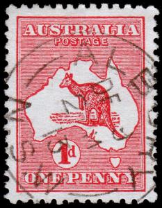 Australia Scott 2g, Die II, Rose Red (1913) Used F-VF M