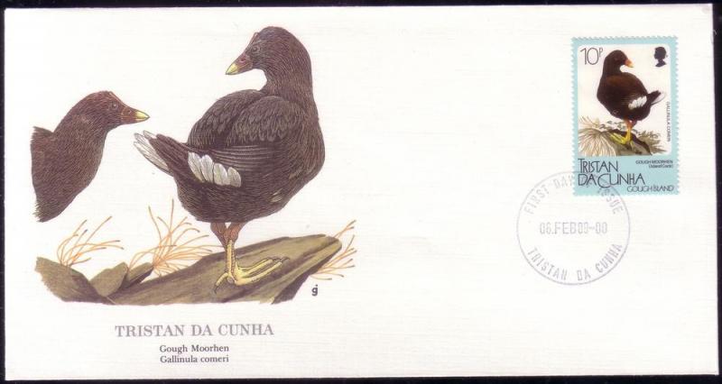 Tristan Da Cunha FDC SC# 456 Gough Moorhen L363