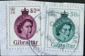 GIBRALTAR 2014 DEFINITIVE £2.50 and 50p SG1562 SG1557 FINE USED .CAT £10