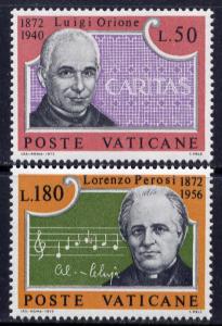 VATICAN Sc#526-7 2 Sets 1972 L. Orione, L. Perosi MNH