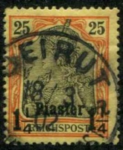 German Offices Turkey SC# 16 1-1/4Piaster on 25pf o/p on Germany used