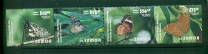 Samoa #C15 (2015 Butterfly High Value Airmail strip of four)  VFMNH CV $115,00