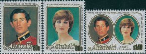 Aitutaki 1981 SG391-393 Royal Wedding MNH