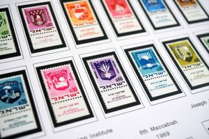 COLOR PRINTED ISRAEL [+TABS] 1948-1970 STAMP ALBUM PAGES (73 illustrated pages)