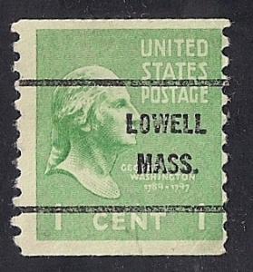 839 1 cent George Washington coil  Precancel Stamp used AVG