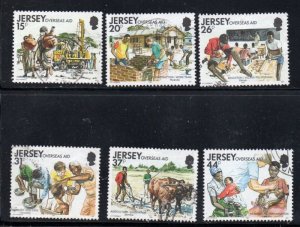 Jersey  Sc 572-77 1991 Overseas Aid  stamp set used