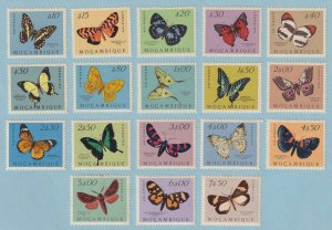 MOZAMBIQUE 364 - 381  MINT HINGED OG * BUTTERFLIES - NO FAULTS VERY FINE! - X053