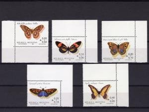 Argentina 1985 BUTTERFLIES set of 5 values Perforated Mint (NH)