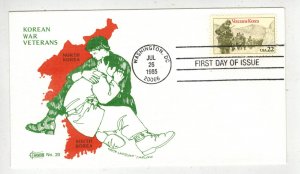 Patriotic FDC 2152 KOREA HONORING KOREAN WAR VETERANS By Eastern