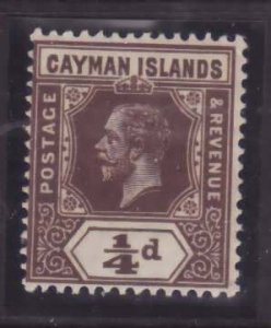 Cayman Is.-Sc#32- id13-unused VLH og 1/4p brown KGV-1913-