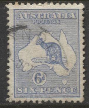 Australia - Scott 8 - Kangaroo -1913 - FU - Wmk 8 - Die II - 6d Stamp1