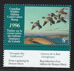 Canada 1996 wildlife habitat conservation   stamp  mnh  S.C. #  fwh12