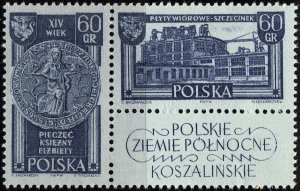 Poland #1002-1003 Pair + Label MNH - 60g Northern Province-Koszalin (1962)