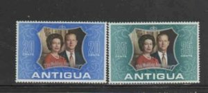 ANTIGUA #295-296 1972 SILVER WEDDING ISSUE MINT VF NH O.G