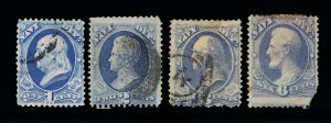 GENUINE SCOTT #O35 O36 O37 O38 USED NAVY DEPT OFFICIAL - SET OF 4 STAMPS #15880