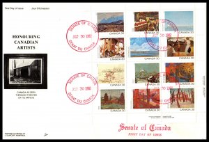 Canada 966a Paintings Souvenir Sheet NR Covers U/A  FDC VF