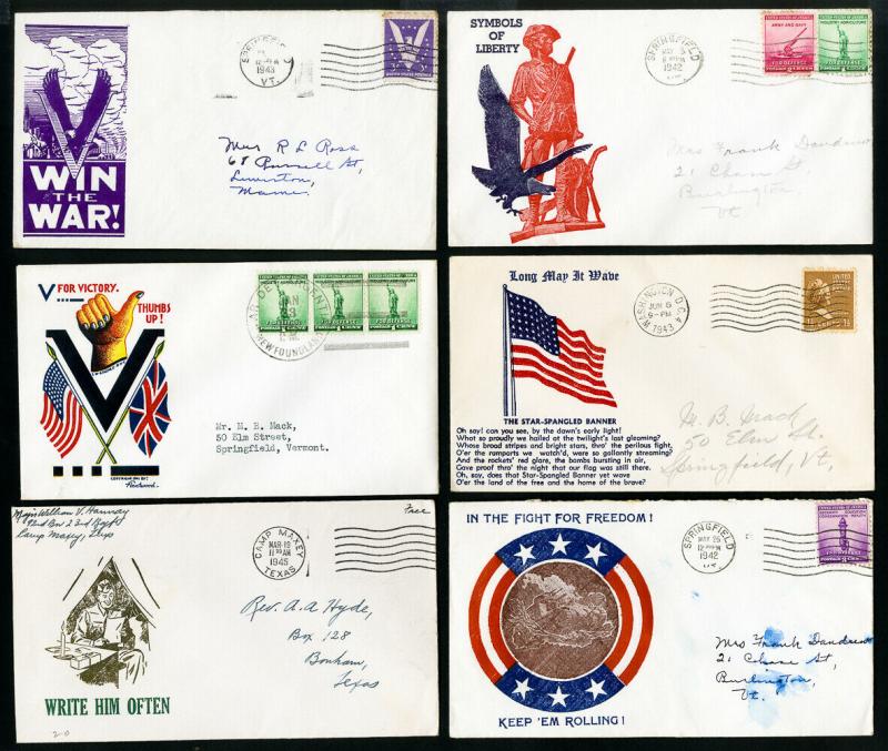 US Collection of 50 WWII Stamp Covers