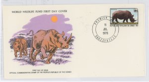 Congo, Peoples Rep. (ex Fr. Congo) 455 1978 WW, Rhinoceros, FDC U/A WWF FDC