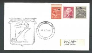 1959 COVER PREXY .5c #803 + 4.5c COIL #844 W/2c LIBERTY PAYS 7c AIRMAIL SEE INFO