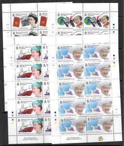 BRITISH ANTARCTIC TERR. SG659/62 2015 LONGEST REIGNING MONARCH SHEETLETS MNH