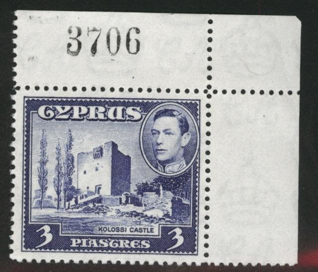 Cyprus Scott 148A MNH** 1942KGVI plate number single