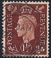 Great Britain #237 1 1/2P King George 6,  used EGRADED VF 81