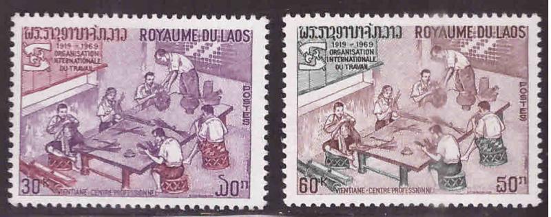 LAOS Scott 190-191 MH* ILO set  1969