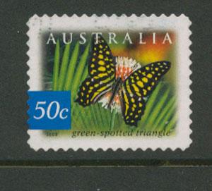 Australia SG 2278 perf 11½ used self adhesive butterflies green spotted