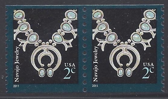 #3758b 2c Navajo Necklace Coil Pair 2011 Mint NH