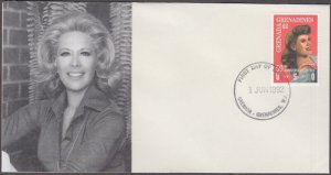 GRENADA GRENADINES Sc #1419. 1 FDC DINAH SHORE, AMERICAN JEWISH TV STAR & SINGER