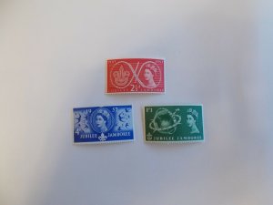 GB QEII 1957 Scouts Jamboree Set of 3 (SG557-59) Cat £5.50 Superb Unmounted Mint