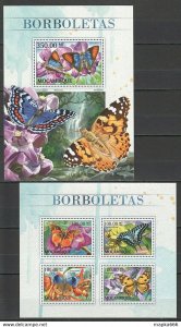 2016 Mozambique Fauna Insects Butterflies Borboletas 1Kb+1Bl ** St2646