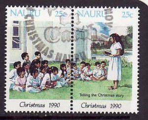 Nauru-Sc#371a- id8-used set-Christmas-1990-