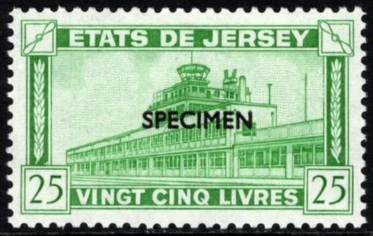 1963 Jersey States Revenue 25 Pounds Duty Stamp Specimen MNH