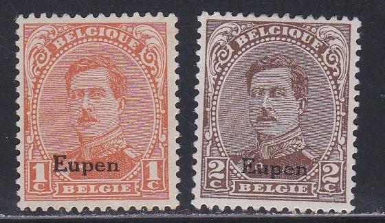 Germany # 1N25-26  Belgian Occupation - Eupen, Hinged, 1/3 Cat.